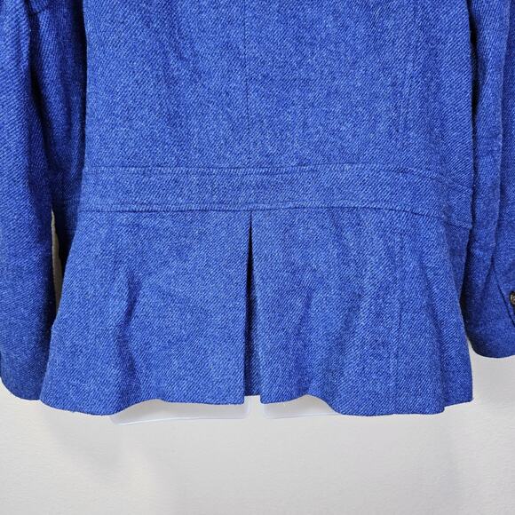 Talbots Tweed Blazer Women 20 Wool Blend Blue Classic Quiet Luxury Plus Size NEW - Picture 6 of 16